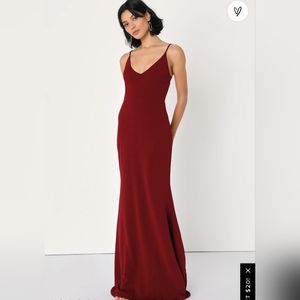 Red maxi dress size S, mermaid hem